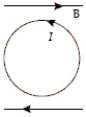 <strong>Which diagram correctly shows the magnetic field lines created by a circular current loop in which current flows in the direction shown?</strong> A) B) C) D) E)