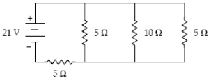 <strong>What is the current in the 10- \Omega resistor ? </strong> A)0.60 A B)3.0 A C)1.2 A D)2.4 A E)0.30 A