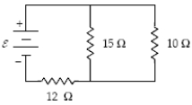 <strong>How much heat is produced in the 10- \Omega resistor in 5.0 s when \varepsilon = 18 V? </strong> A)72 J B)32 J C)50 J D)18 J E)90 J