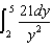 <strong>A uniform linear charge density of 7.0 nC/m is distributed along the y axis from y = 2 m to y = 5 m.Which of the following integrals is correct for the magnitude (in N/C) of the electric field at y = 0 on the y axis?</strong> A) B) C) D) E)none of these