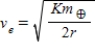 <strong>Suppose the gravitational force of the Earth on a body was . What escape velocity ve would a body need to escape the gravitational field of the Earth?</strong> A) . B) . C) . D) . E) .