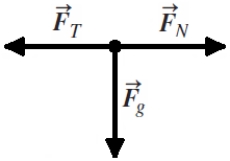 <strong>A rock attached to a string swings in a vertical circle. Which free-body diagram could correctly describe the force(s) on the rock when the string is in one possible horizontal position, where is the normal force, is weight, and is tension?</strong> A) B) C) D) E)