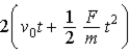 <strong>A constant force F is applied to a body of mass m that initially is headed east at velocity v0 until its velocity becomes −v0. The total time of travel is 2t. The total distance the body travels in that time is</strong> A) . B) . C) . D) . E) .