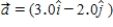<strong>At t = 0, a particle leaves the origin with a velocity of 5.0 m/s in the positive y direction. Its acceleration is given by m/s<sup>2</sup>. At the instant the particle reaches its maximum y coordinate how far is the particle from the origin?</strong> A)11 m B)16 m C)22 m D)29 m E)19 m