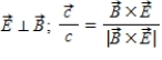 <strong>In an electromagnetic wave, 1) how are the electric and magnetic field directions related and 2) how is the direction of travel determined from their directions? (   is the velocity of the light wave.)</strong> A).   . B).   C).   D).   E).   <div style=padding-top: 35px> 