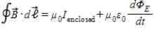 <strong>The correct form of Ampere's law for circuits with gaps in them is</strong> A)   . B)   . C)   . D)   . E)   . <div style=padding-top: 35px> 