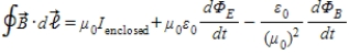 <strong>The correct form of Ampere's law for circuits with gaps in them is</strong> A)   . B)   . C)   . D)   . E)   . <div style=padding-top: 35px> 