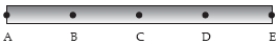 A metal rod of length L in a region of space where a constant magnetic field points into the page rotates about an axis through its center at constant angular velocity ω. The ends, A and E, make contact with a split ring that connects to an external circuit. The current in the external circuit of resistance R has magnitude