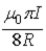 <strong>The segment of wire (total length = 6R, including the incoming and outgoing portions of the wire) is formed into the shape shown and carries a current I. What is the magnitude of the resulting magnetic field at the point P? </strong> A) B) C) D) E)
