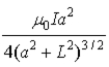 <strong>Two parallel and coaxial current loops of radius a are placed a distance 2L apart. When you look along the axis at the loops, the current in one is clockwise, and counterclockwise in the other. At a point on the axis half way between the loops the magnetic field in T has magnitude</strong> A)0. B) . C) . D) . E) .