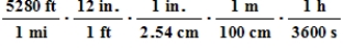 <strong>Which of the following products of ratios gives the conversion factor to convert miles per hour to meters per second ?</strong> A) B) C) D) E)