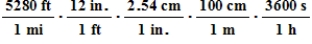 <strong>Which of the following products of ratios gives the conversion factors to convert meters per second to miles per hour ?</strong> A) B) C) D) E)