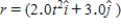 A 3.0-kg particle has a position vector given by , where is in meters and t is in seconds. What is the angular momentum of the particle, in kg⋅m<sup>2</sup>/s, about the origin at t = 2 s?