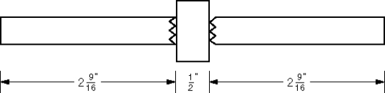 How long are four of these weldments, in inches?