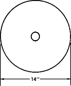 This circular blank is used to make sprocket drives. How many sprocket drive blanks can be cut from a steel plate 44 by 44?