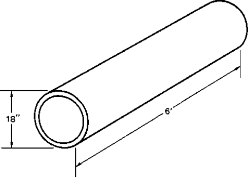 Find, in inches, the length of 1/4 plate needed to form this circular drain pipe.