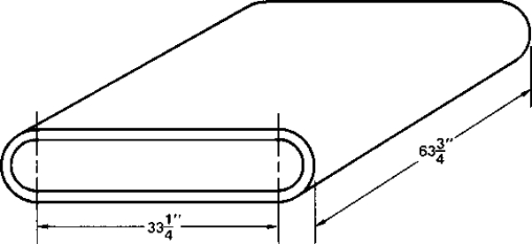 Find, in inches, the length of 1/4 plate needed to form this semicircular ventilation section. The inside radius is 9 1/2.