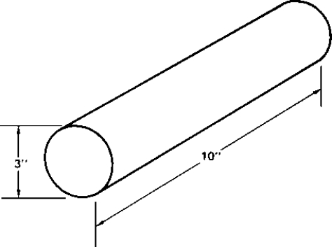 What is the total weight of 19 pieces of cold-rolled steel like the one shown? One cubic inch of steel weighs 0.2835 lbs. Carry the answer to two decimal places.