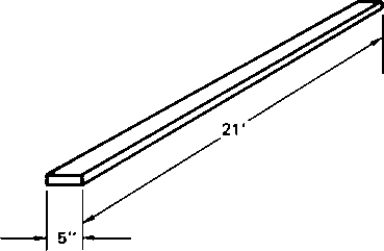 What is the total weight of 21 pieces of 1/2-inch bar stock as shown? One cubic inch of steel weighs 0.2835 lbs. Carry the answer to two decimal places.