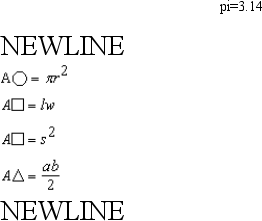 Area of a Cylinder = Area of a Trapezoid = Determine, in square inches, the area of a circle with a radius of 12.