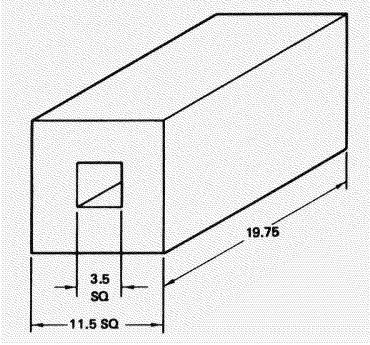 What is the volume of this rectangular core box, in cubic inches?