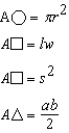 Area of a Cylinder = Area of a Trapezoid = How many square centimeters in a square plate measuring 8 cm by 8 cm?