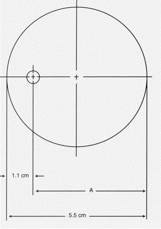 Find the distance A in the eccentric cam shown. Carry the answer to 1 decimal place.