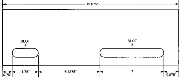 Reduce all fractions to their simplest forms. Convert all improper fractions to mixed numbers. Provide answers in the following format: Fraction: 3/4 Mixed number: 1 5/8 What is the length of slot 2? Carry the answer to four decimal places.