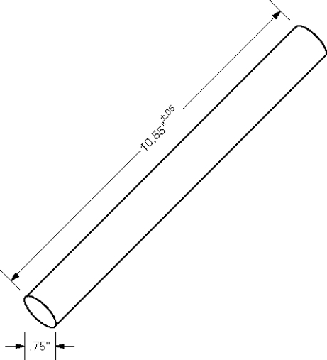 What is the longest the shaft can be cut, in inches? Carry the answer to two decimal places.