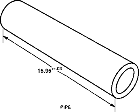 Figure 17-3 What is the longest the pipe can be cut, in inches? Carry the answer to two decimal places.