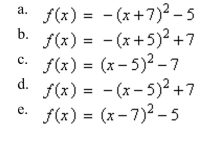 Write the quadratic function in standard form.