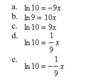 Write the exponential equation in logarithmic form.