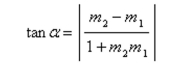 Find the angle   between two nonvertical lines   . The angle   satisfies the equation     Round your answer to one decimal place.  <div style=padding-top: 35px> 