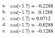 Find the value of given trigonometric function. Round your answer to four decimal places.    <div style=padding-top: 35px> 