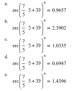 Use a calculator to evaluate function given below. Round your answer to four decimal places. (Be sure the calculator is in the correct angle mode.)    <div style=padding-top: 35px> 