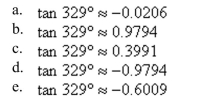 Use a calculator to evaluate the trigonometric function. Round your answer to four decimal places. (Be sure the calculator is set in the correct angle mode.)    <div style=padding-top: 35px> 