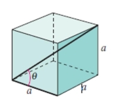 <strong>Determine the angle between the diagonal of a cube and its edge, as shown in the fig- ure, where   . Round your answer to one decimal place.  </strong> A)   B)   C)   D)   E)   <div style=padding-top: 35px> 