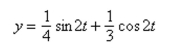 A weight is attached to a spring suspended vertically from a ceiling. When a driving force is applied to the system, the weight moves vertically from its equilibrium position, and this Motion is modeled by where is the distance from equilibrium (in feet) and is the time (in seconds). Use the identity