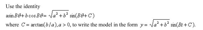 A weight is attached to a spring suspended vertically from a ceiling. When a driving force is applied to the system, the weight moves vertically from its equilibrium position, and this Motion is modeled by where is the distance from equilibrium (in feet) and is the time (in seconds).