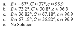 Use the Law of Sines to solve (if possible) the triangle. Round your answers to two decimal places.