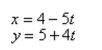 Select the curve represented by the parametric equations. (indicate the orientation of the curve)