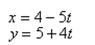 Select the curve represented by the parametric equations. (indicate the orientation of the curve)