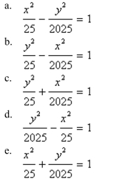 Find the standard form of the equation of the hyperbola with the given characteristics and center at the origin.