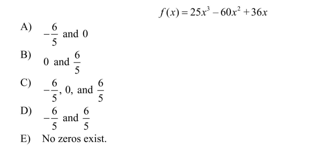 Find the zeros of the function below algebraically, if any exist.