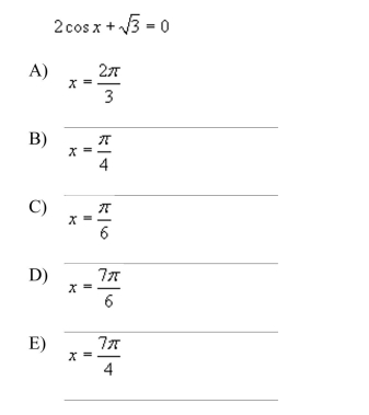 Which of the following is a solution to the given equation?