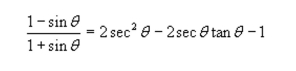 Verify the identity shown below.