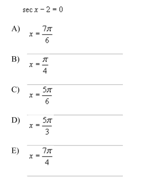 Which of the following is a solution to the given equation?