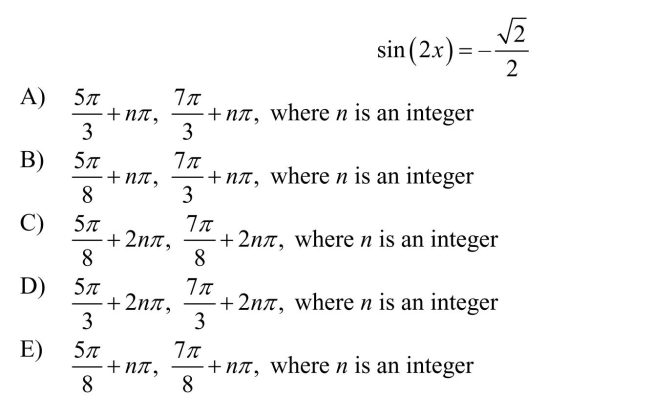 Solve the multi-angle equation below.