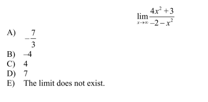 Find the following limit, if it exists.