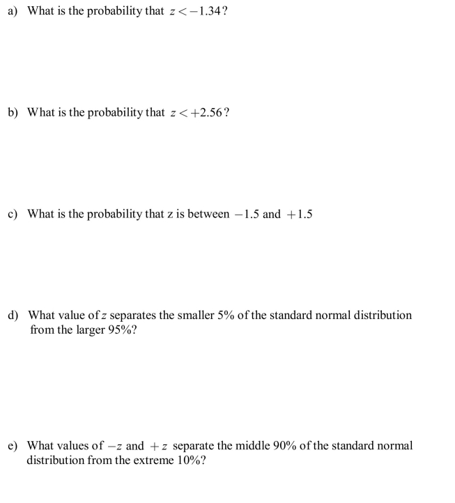 For a variable that has a standard normal distribution,